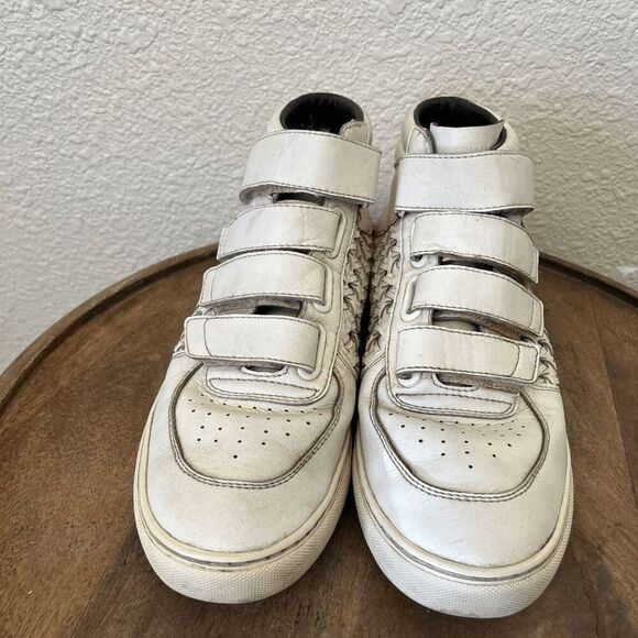 Zimmermann White Leather High-Top Velcro Trainer Sneakers Women's Size 38 US 7.5 - Picture 2 of 11